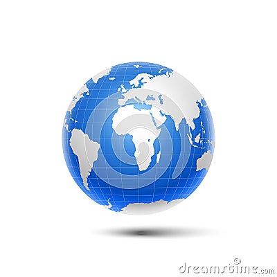 Blue, white surround the globe planet earth Vector Illustration